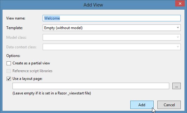 Add View in MVC